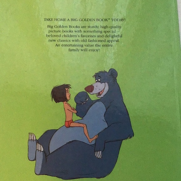 The Jungle Book vintage kids books pair Big Golden Book & Disney's Wonderful - Picture 3 of 9